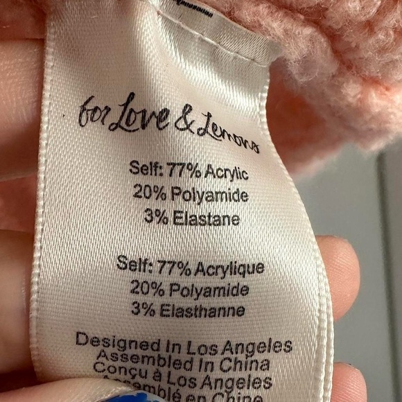 For Love and Lemons Billie Pink Cropped Short Sleeve Cardigan Womens Small - Picture 7 of 9